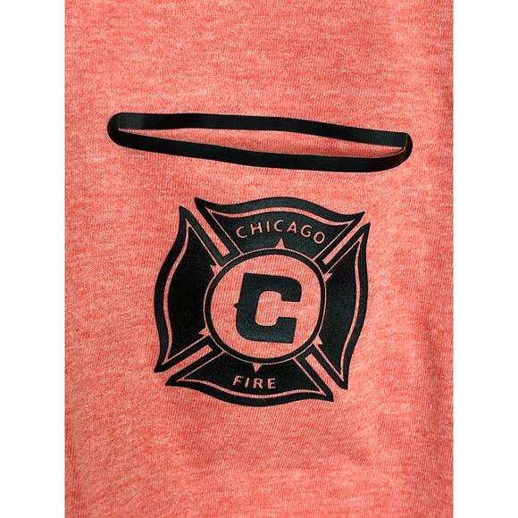 Adidas Men Pink Graphic Tee Chicago Fire Pocket T Shirt Large - Picture 3 of 7